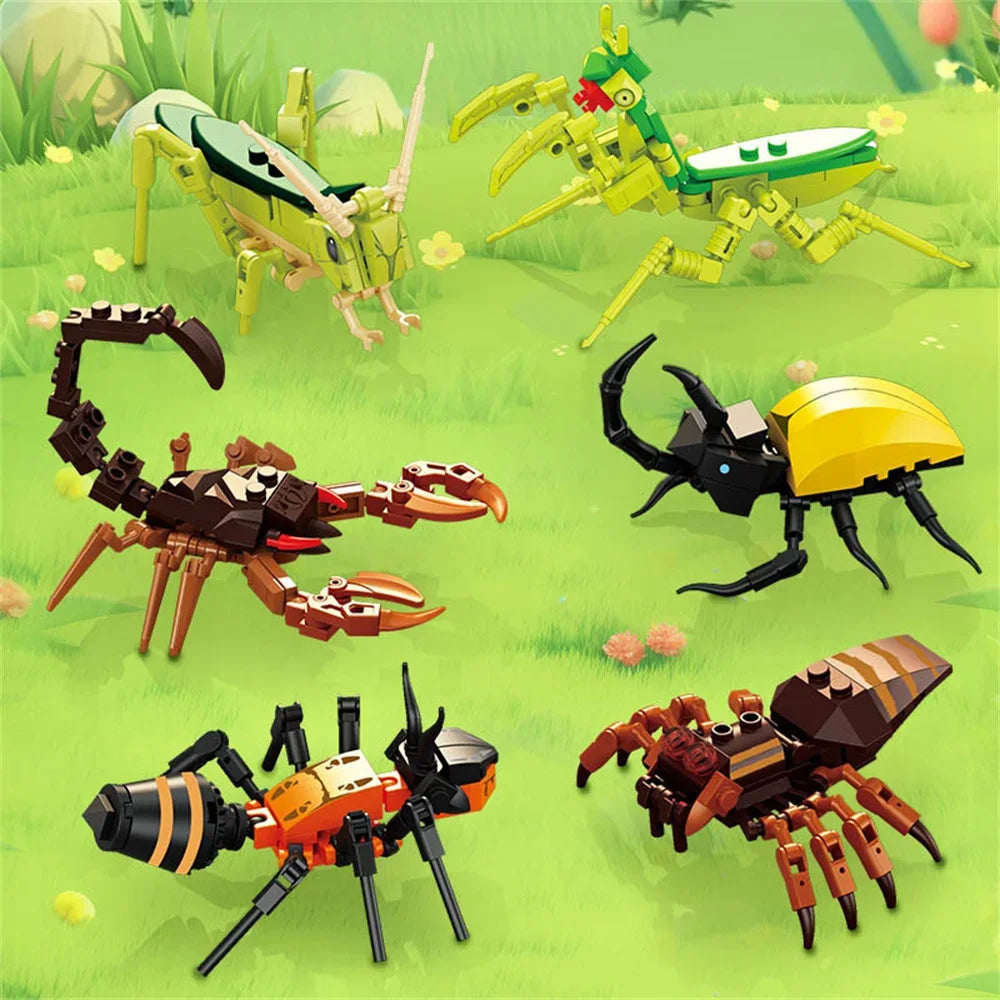 Insect Building Blocks Set – Bee Ant Butterfly Grasshopper DIY Toy