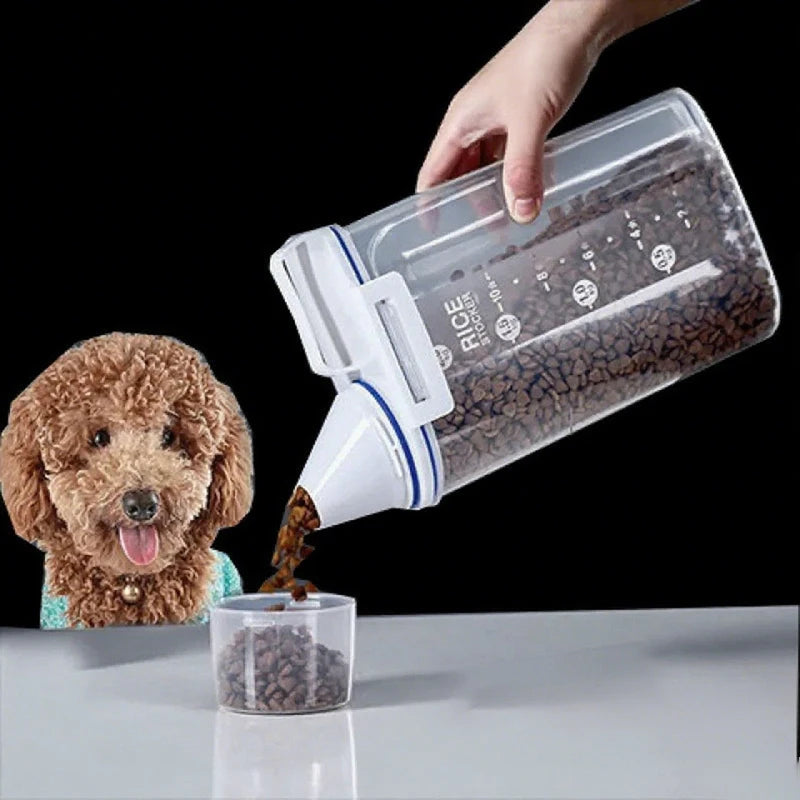 Airtight Pet Food Storage Container with Measuring Cup