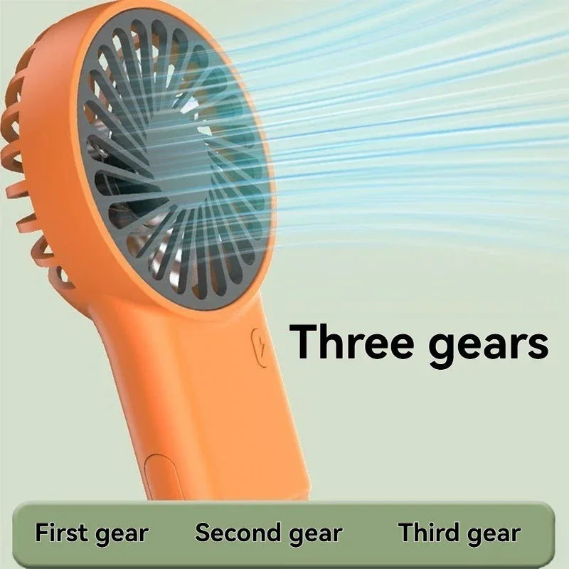 Foldable Handheld Mini Fan – USB Rechargeable with Carabiner Hook