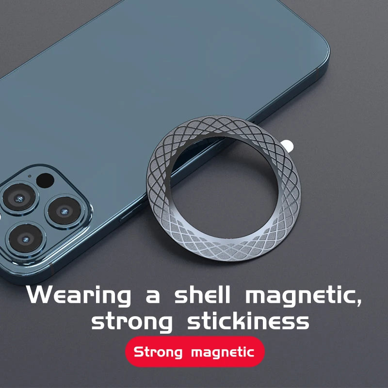 Magnetic Metal Ring Plate for MagSafe & Phone Holders – Iron Sheet Sticker