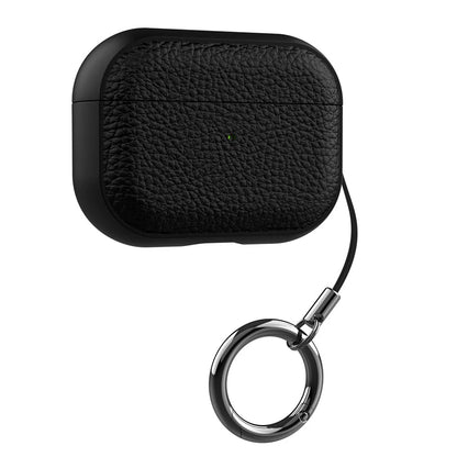 Leather Texture AirPods Case with Carabiner Ring