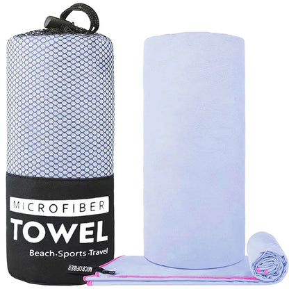 Microfiber Sports Towel with Mesh Bag – Quick Dry, Sand Free