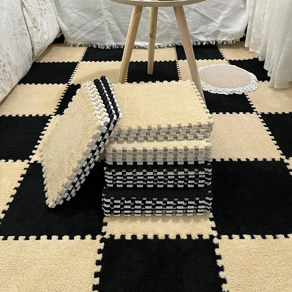 Interlocking Foam Puzzle Play Mat Tiles – Soft Plush Carpet for Kids & Baby