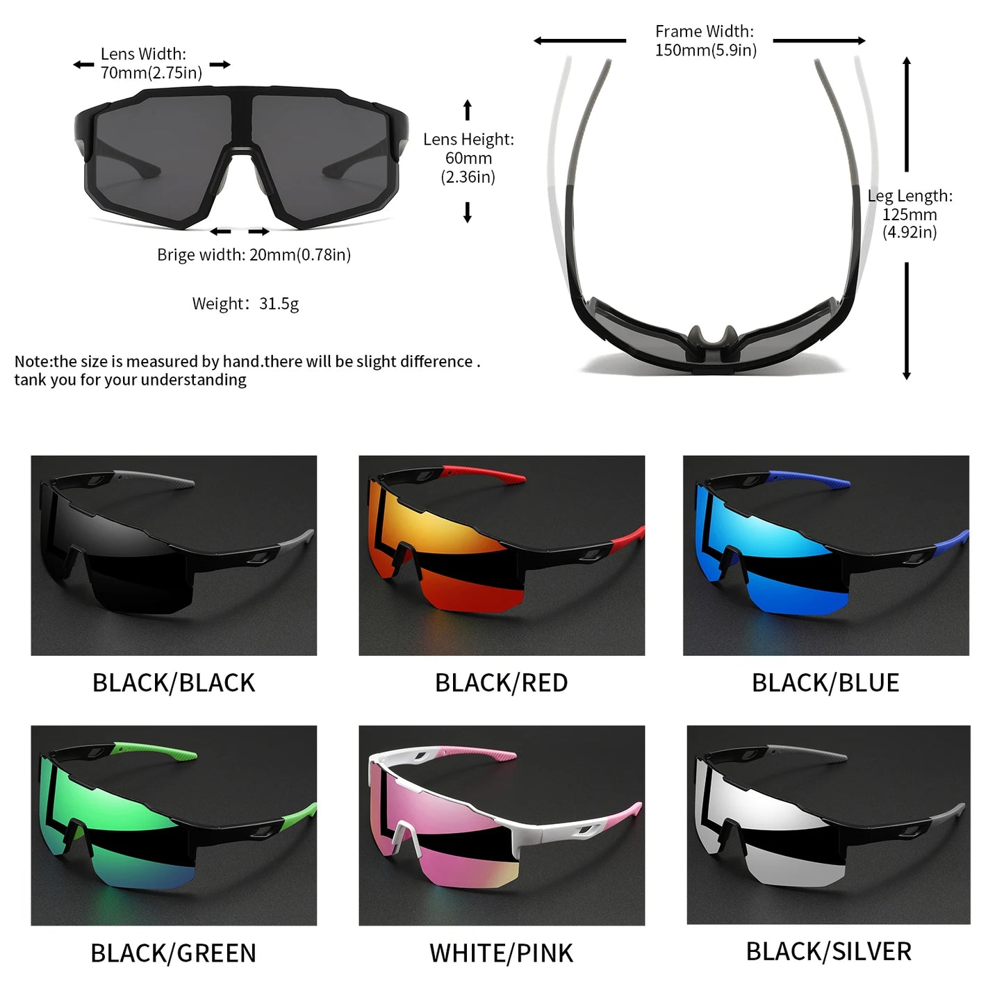 Oversized Sports Sunglasses – Wraparound Mirror Lens