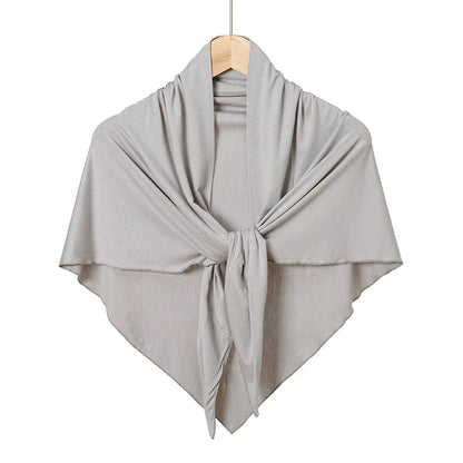 Cotton Triangle Hijab Scarf with Bow Detail – Muslim Women's Wrap