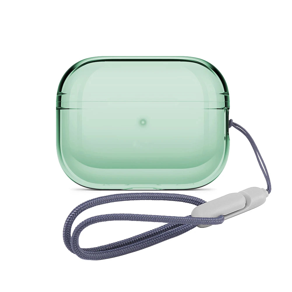 Clear AirPods Pro 2 Case with Wrist Strap – Soft TPU Cover