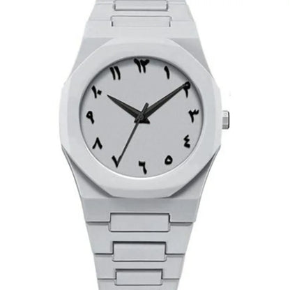 Men's Quartz Watch – Arabic Numeral Dial Steel Band
