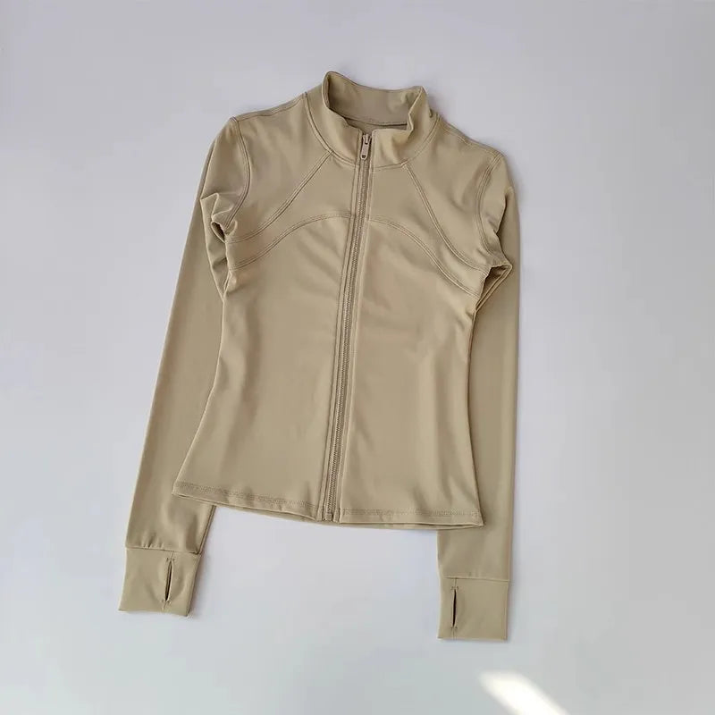 Women's Quick-Dry Long Sleeve Sports Jacket – Running & Gym Fitness Coat