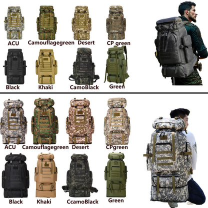 Large Tactical Hiking Backpack – 80L/100L Military Molle Bag for Camping & Travel