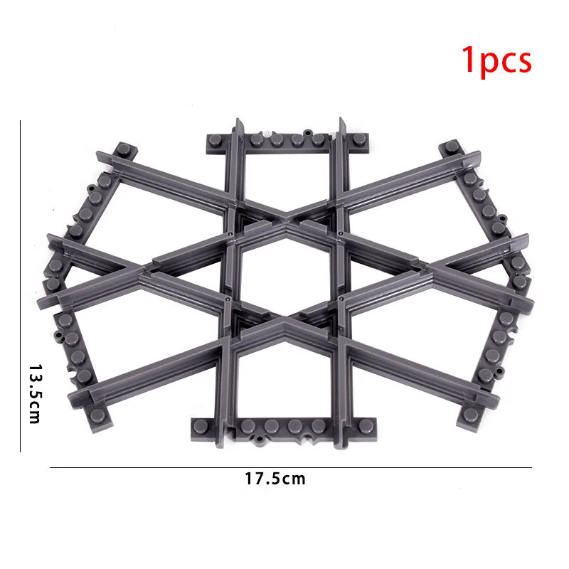 City Train Track Building Block Parts – Straight, Curved & Switch Rails