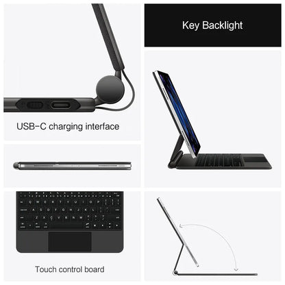 iPad Magic Keyboard Case with Touchpad – Backlit, Fits Pro, Air, 10th Gen & More