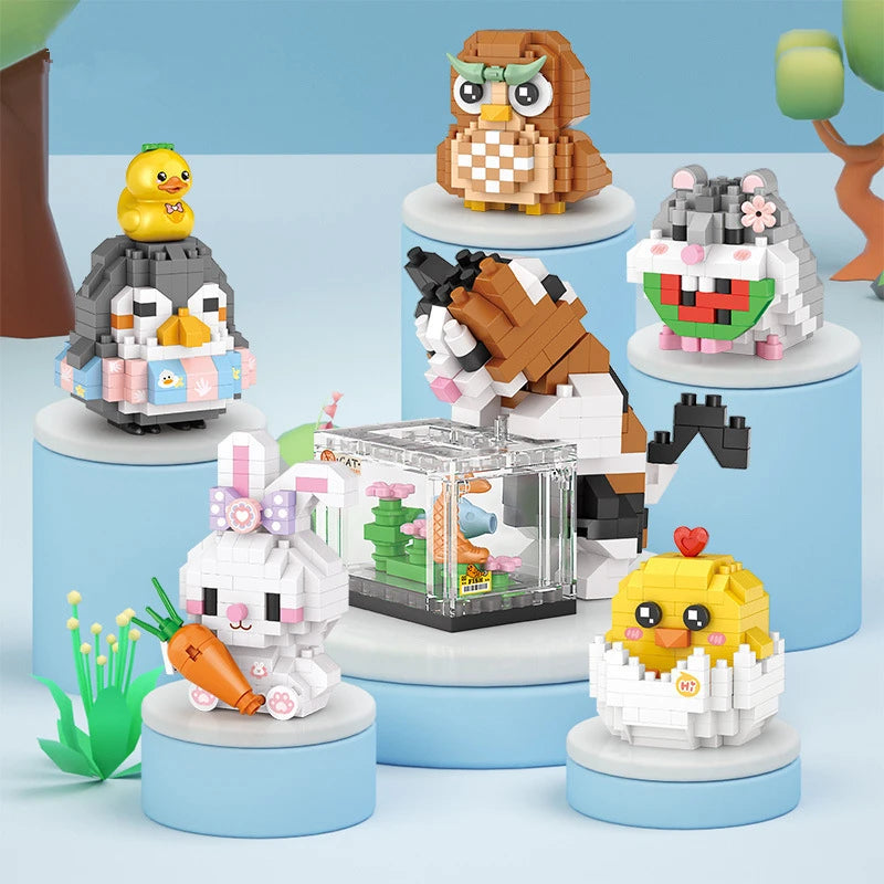 Cute Animal Mini Building Blocks Kit – DIY Micro Brick Figures for Girls