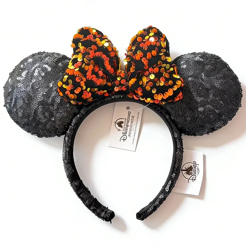 Minnie Mouse Sequin Ears Headband with Bow – Disney Park Style
