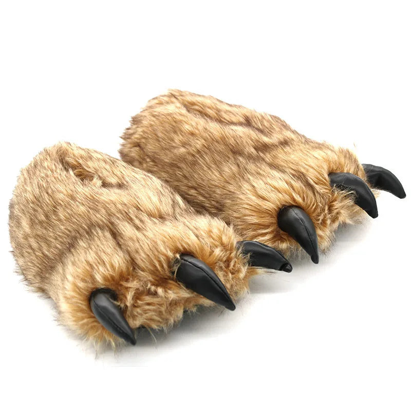 Bear Paw Slippers – Fluffy Indoor House Shoes for Men & Women