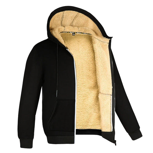 Sherpa Fleece Zip-Up Hoodie Jacket for Men