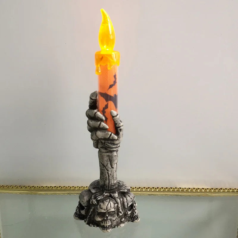 Halloween Skeleton Hand LED Candle Holder
