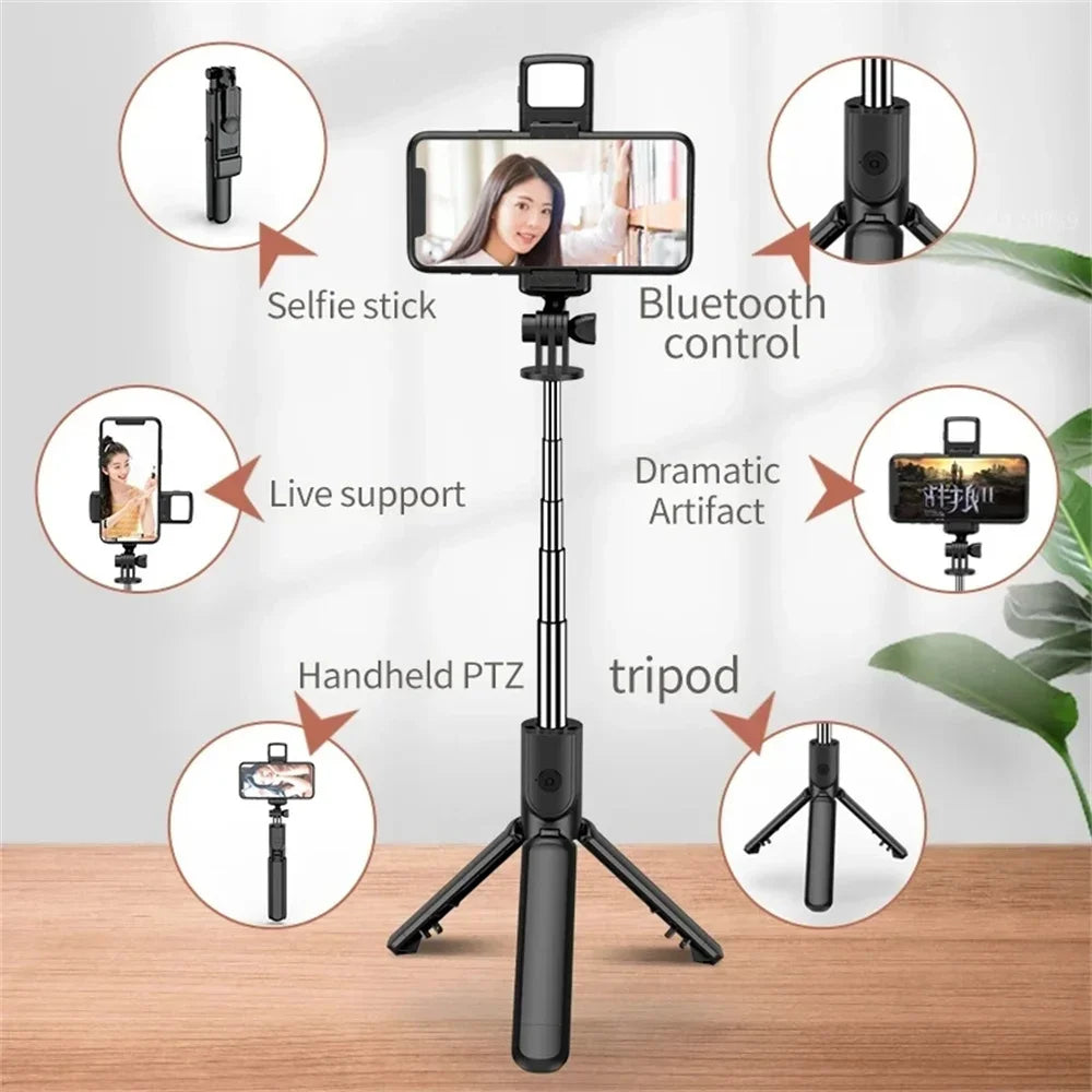 Selfie Stick Tripod with Fill Light & Bluetooth Remote