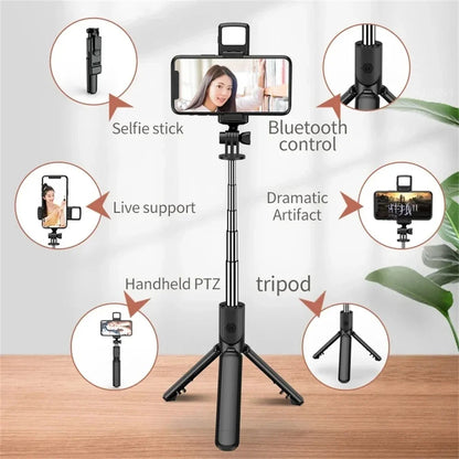 Selfie Stick Tripod with Fill Light & Bluetooth Remote