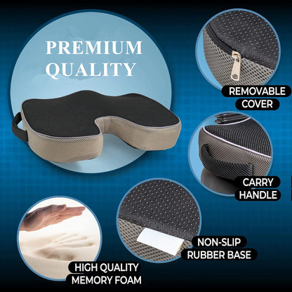 Ergonomic Memory Foam Seat Cushion – Breathable, Pressure-Relief Chair Pad