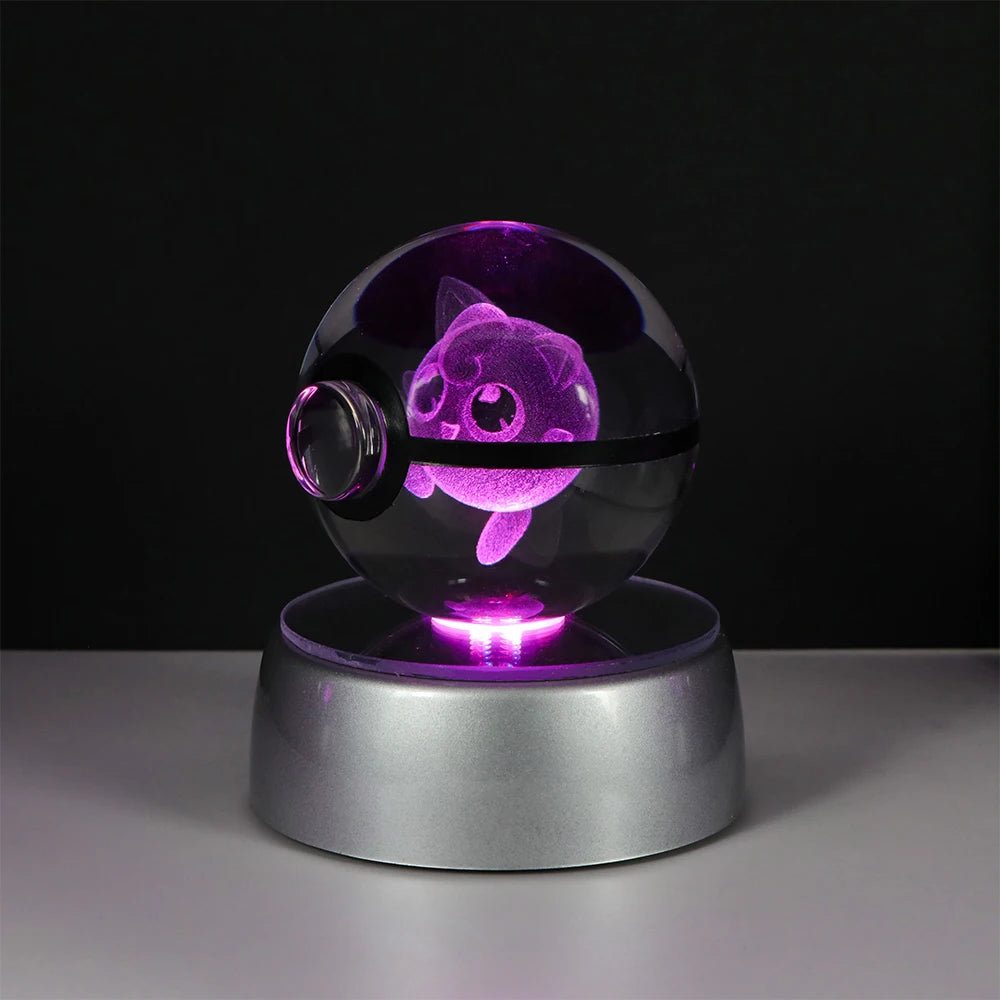 Pokémon Pikachu and Charizard 3D Crystal Poké Ball with LED Base