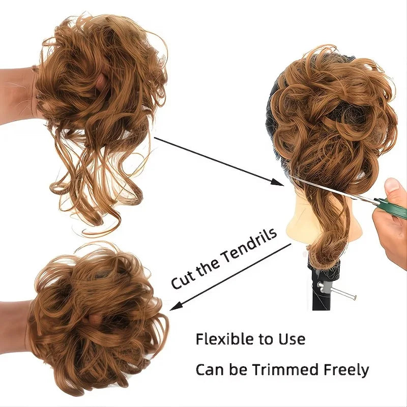 Messy Bun Hairpiece Scrunchie – Synthetic Chignon Hair Extension