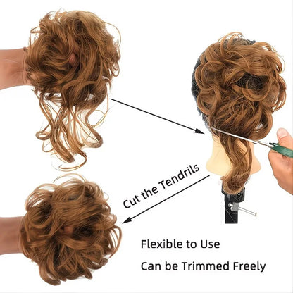 Messy Bun Hairpiece Scrunchie – Synthetic Chignon Hair Extension