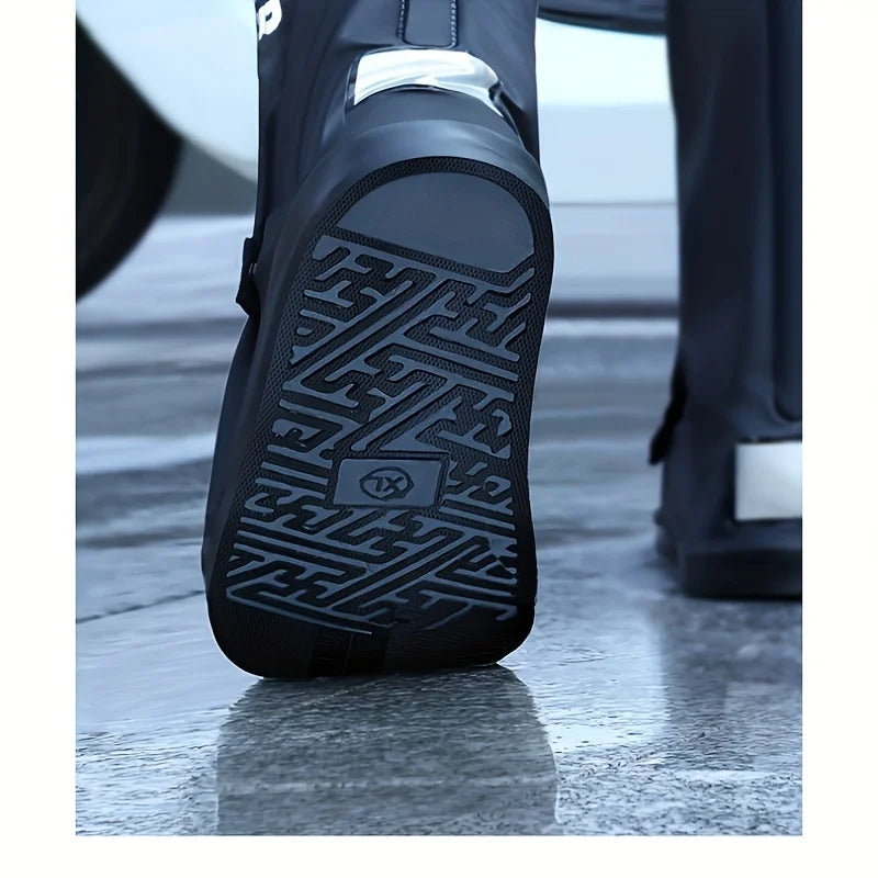 Waterproof Motorcycle Rain Boot Covers – Non-Slip Reflective Shoe Covers