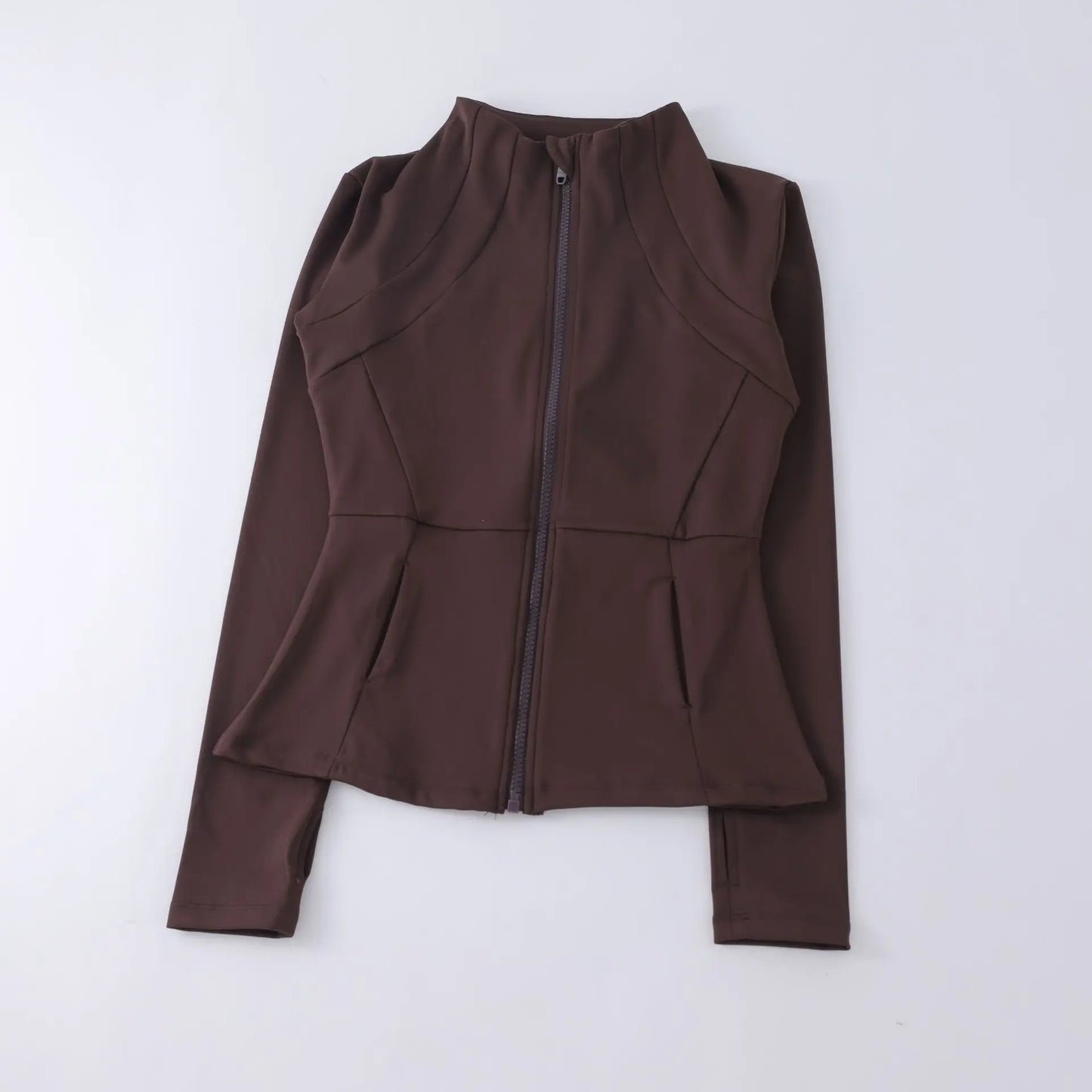 Women's Zip-Up Athletic Jacket – Slim Fit Running Sports Coat