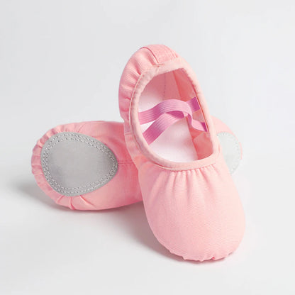 Canvas Ballet Slippers Split Sole Dance Shoes for Kids & Adults