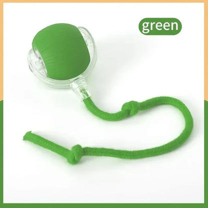 Interactive Cat Ball Toy with Rope – Auto Rolling Electric Silicone