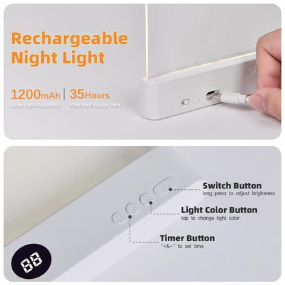 LED Flat Reading Light Panel – Dimmable Book Lamp