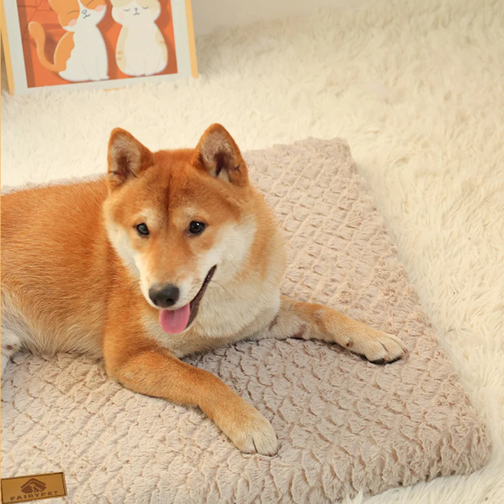 Orthopedic Dog Bed Mat – Washable Faux Fur, Waterproof & Anti-Slip