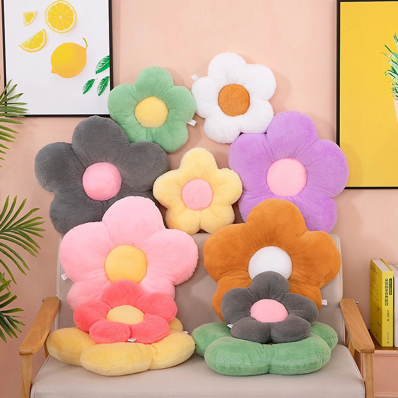 Flower Shaped Plush Cushion – Cute Stuffed Pillow for Bedroom Decor