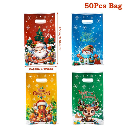 Christmas Gift Bags with Handles – Santa, Snowman & Holiday Designs