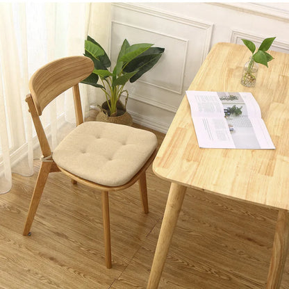 Cotton Linen Chair Cushion – Breathable U-Shape Seat Pad with Ties