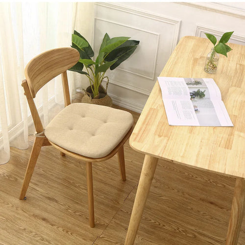 Cotton Linen Chair Cushion – Breathable U-Shape Seat Pad with Ties