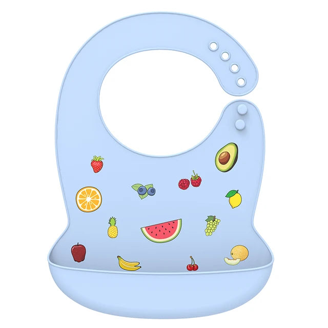 Silicone Baby Bib with Food Catcher – Waterproof & Soft