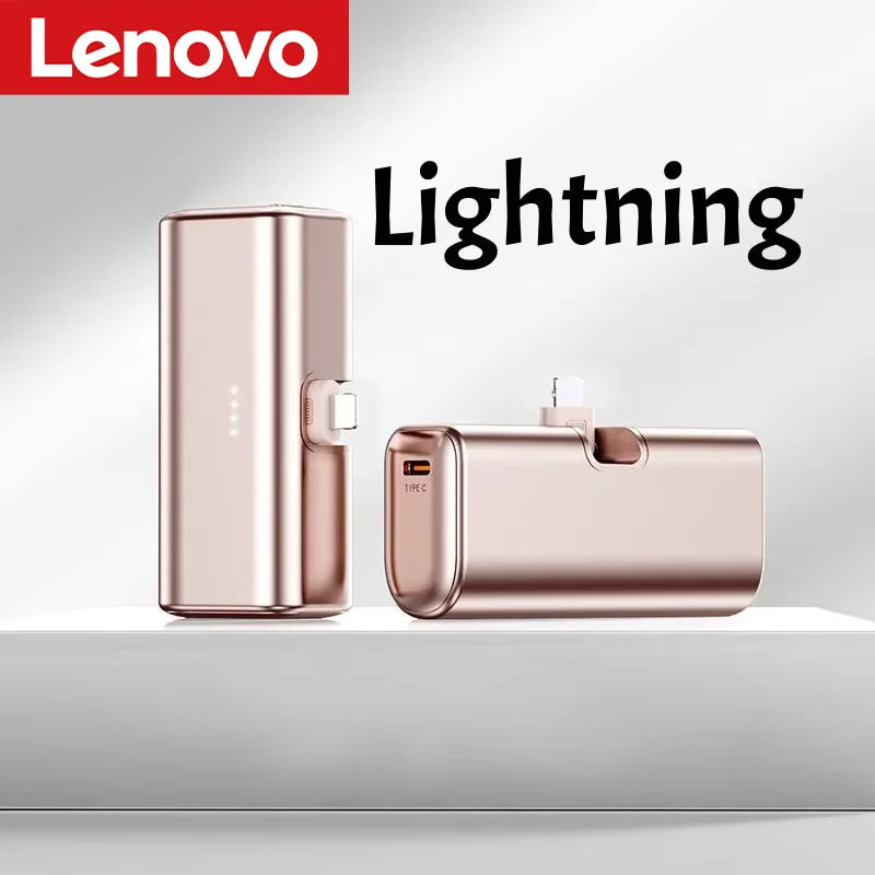 Lenovo Mini Power Bank 30000–50000mAh – USB-C & Lightning Fast Charge