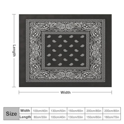 Paisley Bandana Print Throw Blanket Soft Micro Plush