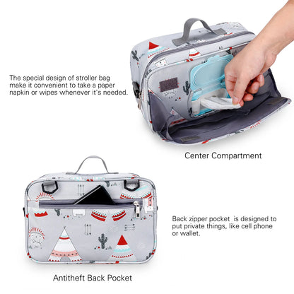 Waterproof Baby Diaper Bag – Printed Wet Dry Reusable Maternity Bag