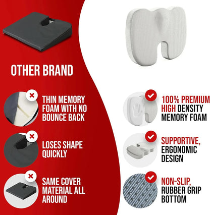 Ergonomic Memory Foam Seat Cushion for Office & Home