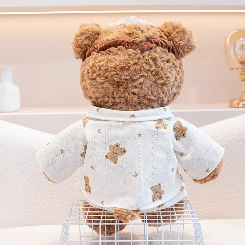 Pajama Teddy Bear Plush Toy with Sleep Mask – Cute Stuffed Animal Gift