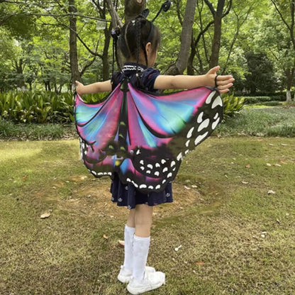 Kids Butterfly Wings Cape – Girls Fairy Costume Shawl