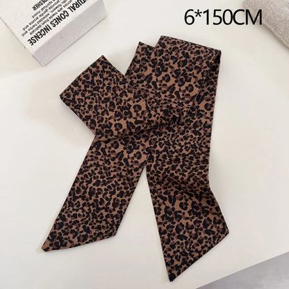 Silk Ribbon Neck Scarf for Women – Polka Dot Skinny Neckerchief & Bandana