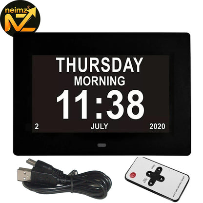 Digital Calendar Clock with 12 Alarms, Medicine Reminder & Large Display
