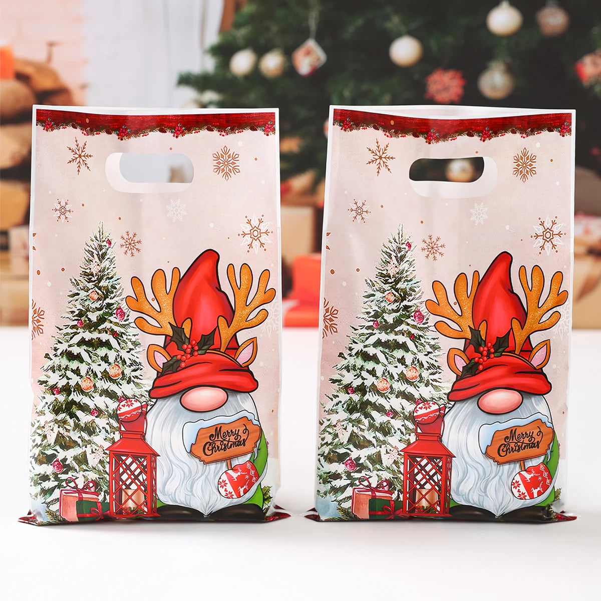 Christmas Gift Bags with Handles – Santa, Snowman & Holiday Designs