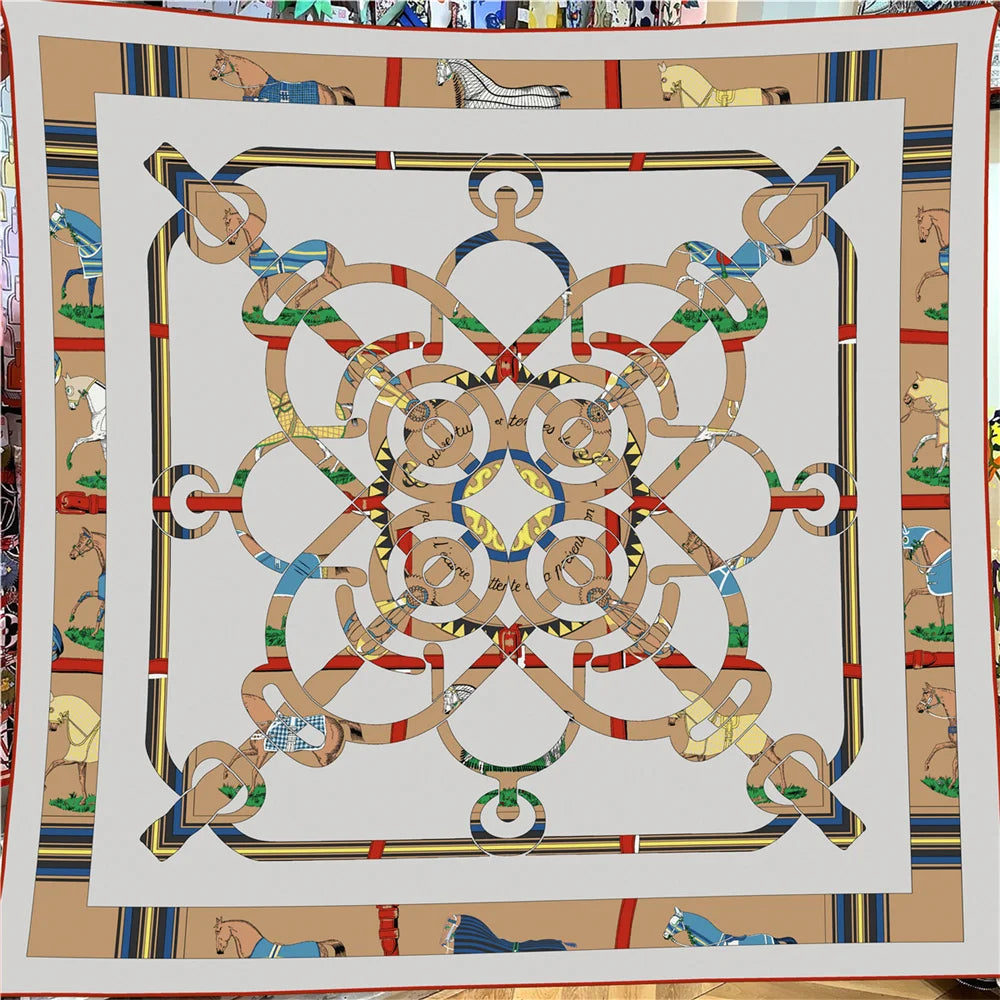 Luxury Silk Cashmere Square Scarf for Women – Designer Pashmina Shawl