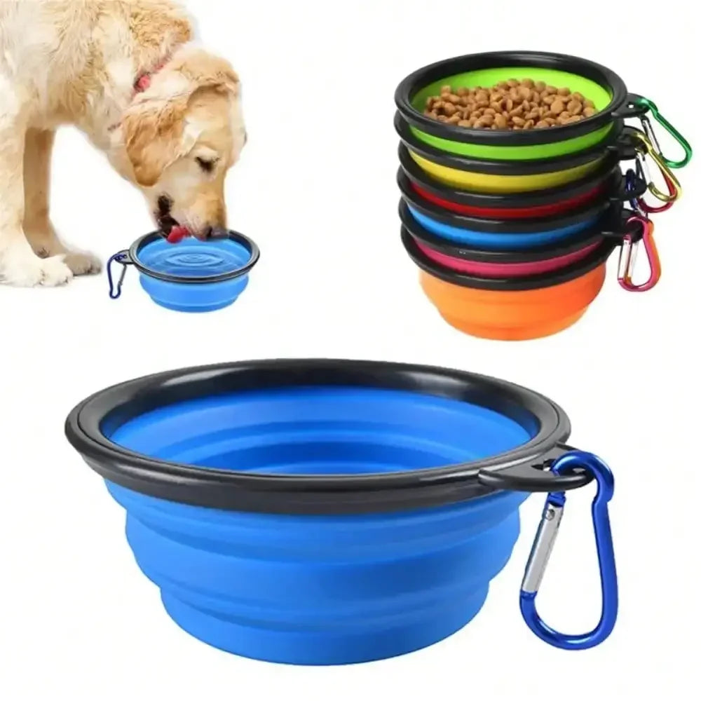 Collapsible Silicone Pet Bowl – Portable Travel Dish for Dogs & Cats