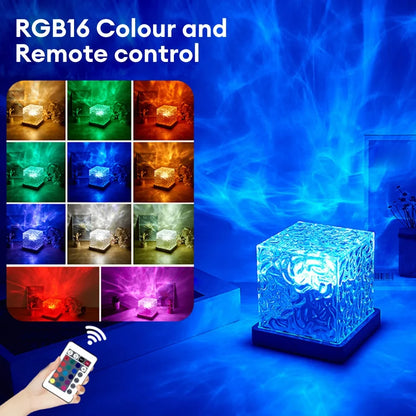 Water Ripple Crystal Night Light with Remote | 16 Colors