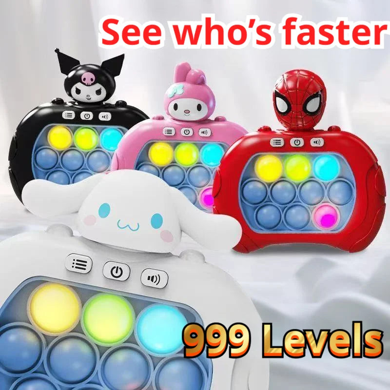 Quick Push Pop It Game Console – Cartoon Character Light & Sound